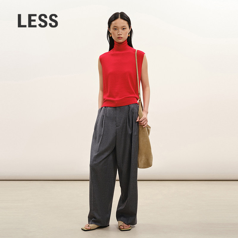 【商场同款】LESS2026春新款休闲通勤绵羊毛阔腿西裤女2Q1