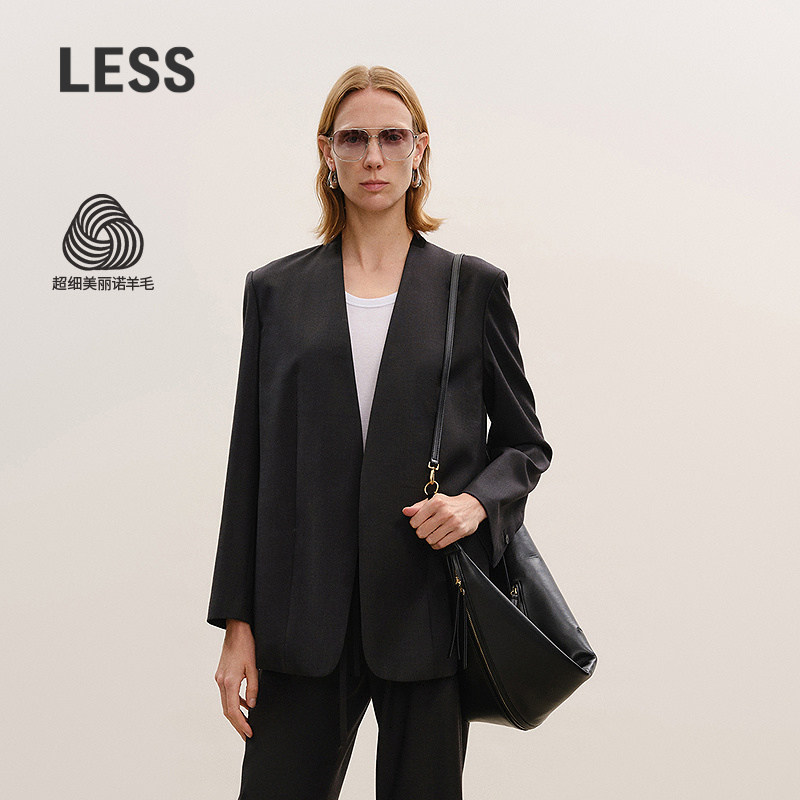 【商场同款】LESS2026春新款通勤高智感无领西装外套女2Q2