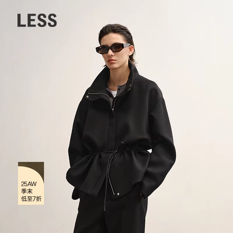 【商场同款】LESS2025秋新款时尚立领系带收腰夹克外套2P9