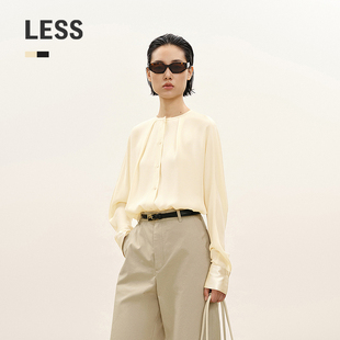 【商场同款/CNY系列】LESS2026春新款简约桑蚕丝衬衫女2Q2214530