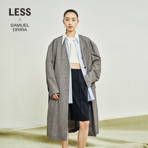 LESS时髦棉麻长款风衣外套女