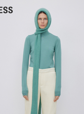 LESS秋冬绵羊毛高领毛衣女简约纯色套头针织衫2NB313560