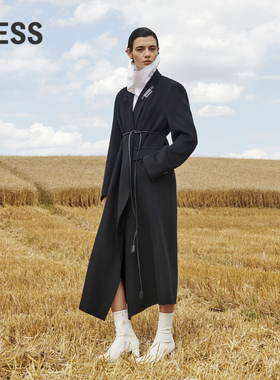 【0压系列】LESS冬双面呢大衣女西装高级感系带长款外套2O0823750