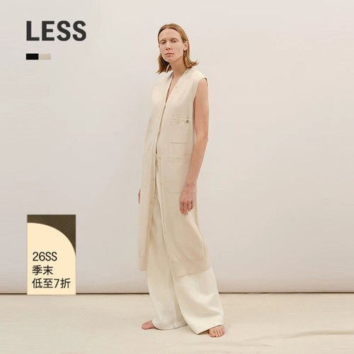 LESSV领长款无袖针织连衣裙