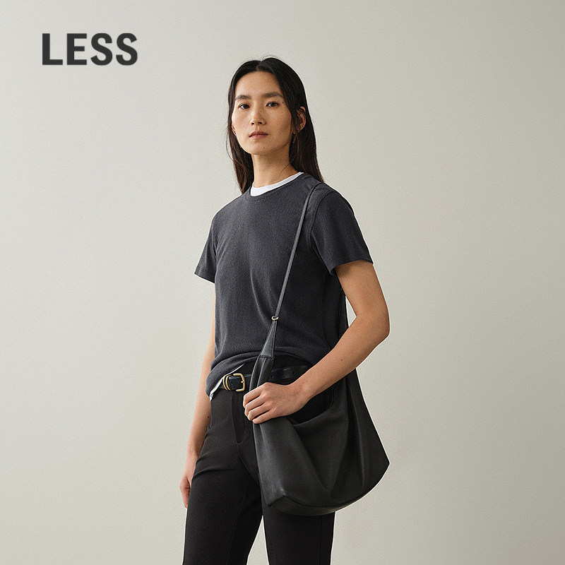 LESS桑蚕丝棉通勤百搭短袖T恤图片
