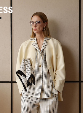 【商场同款/精工系列】LESS2026春新款无领插肩袖西装女2Q1716860