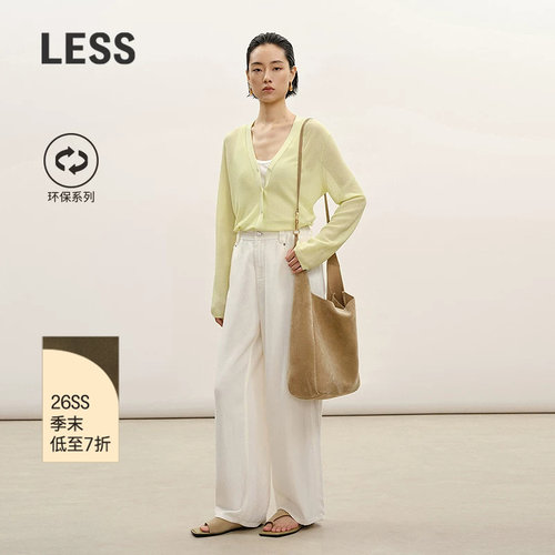 LESS通勤高腰直筒牛仔裤