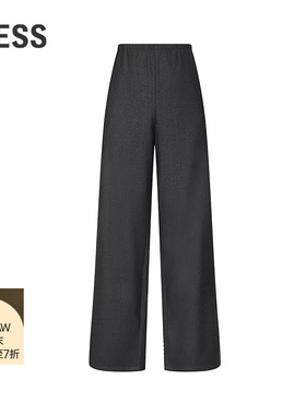 【商场同款】LESS2025冬新款通勤绵羊毛直筒休闲长裤女2PAE1504H