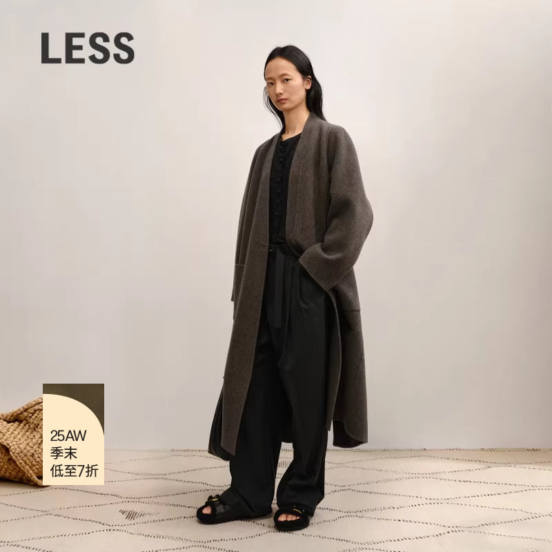 【商场同款/0压系列】LESS2025冬新美丽诺长款毛呢大衣2P