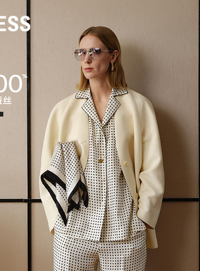 【商场同款】LESS2026春新款松弛桑蚕丝睡衣式方格衬衫2Q1214030