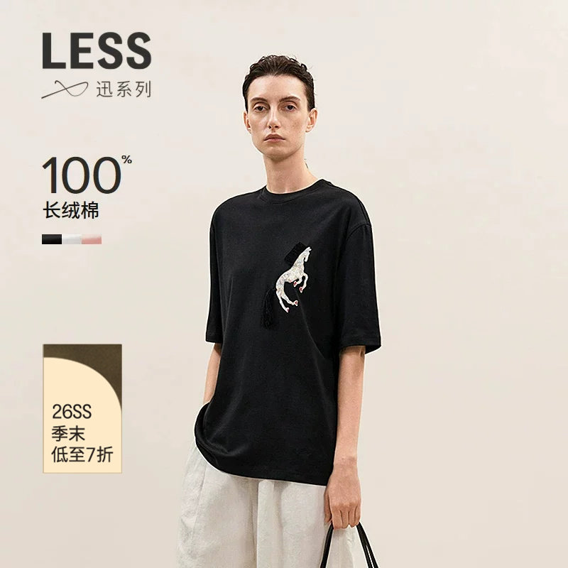LESS长绒棉休闲圆领T恤图片
