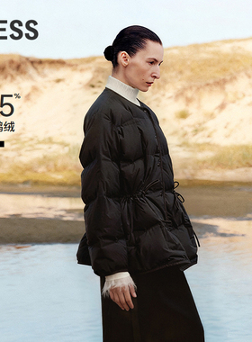 【商场同款/白鹅绒】LESS2025年冬新款方格收腰羽绒服女2P0C17710