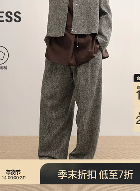 【商场同款】LESS2025年秋新款葡萄牙进口阔腿毛呢裤女2P9E15810