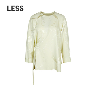 【商场同款/CNY系列】LESS2026春新款桑蚕丝新中式衬衫2Q1213590