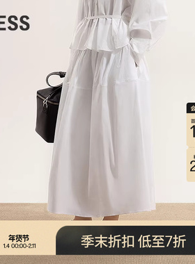 【商场同款】LESS2025年秋新款宽松休闲复古中长款腰裙2P8D14480