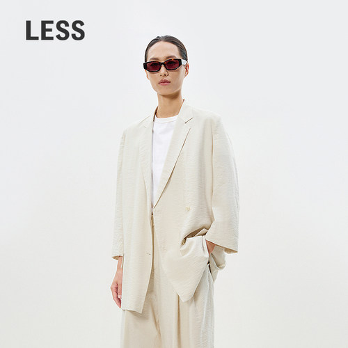 LESS薄款西装外套女双粒扣西服