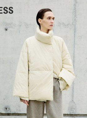 LESS冬复古翻领羽绒服小个子优雅利落气质立领羽绒服女2O9C11550