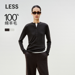 毛衫 优雅绵羊毛修身 LESS春简约针织开衫 女2P1312760 0压系列