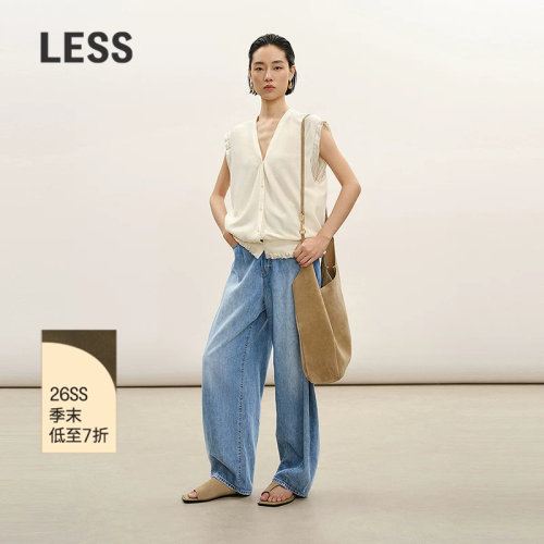 LESS通勤复古丹宁香蕉牛仔裤