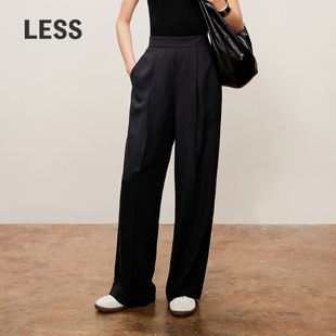 子女2O7E10130 女通勤职场纯色休闲垂感直筒裤 LESS春秋精纺西装 裤
