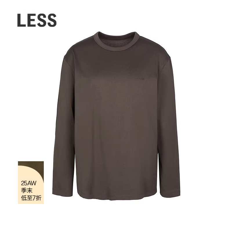 【商场同款】LESS2025年冬新款简约休闲长绒棉长袖T恤女2P0115850,女装/女士精品,T恤,淘宝优惠券,粉丝福利购,淘宝优惠卷