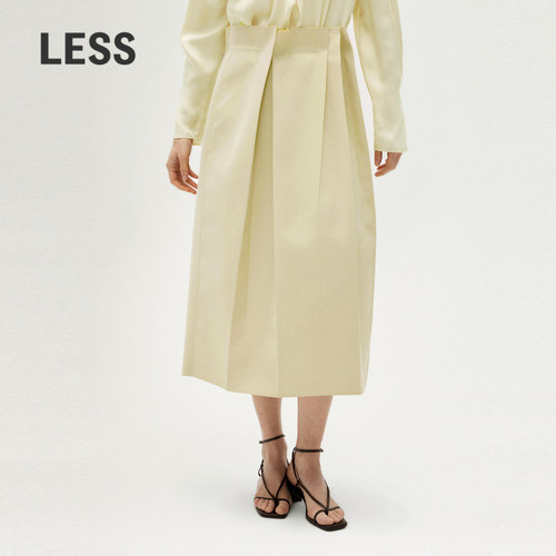 【精工系列】LESS休闲打褶半身裙