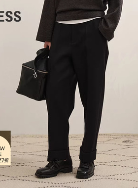 【商场同款】LESS2025冬季新款绵羊毛通勤锥形九分裤女2PAE15540