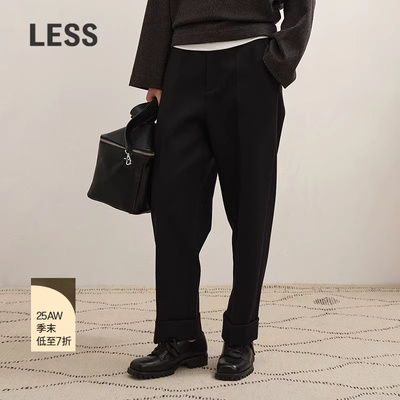 LESS绵羊毛通勤锥形九分裤