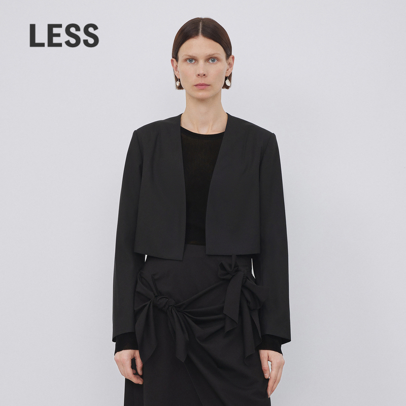 LESS绵羊毛宽松短款长袖西服