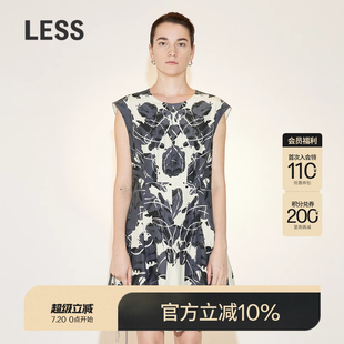 连衣裙2N7G12430 精工系列 LESS桑蚕丝裙子女度假风印花无袖