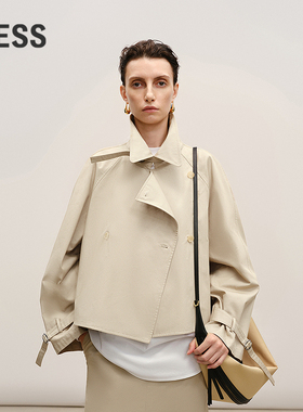 【商场同款】LESS2026春新款休闲工装插肩袖短款夹克女2Q2616230