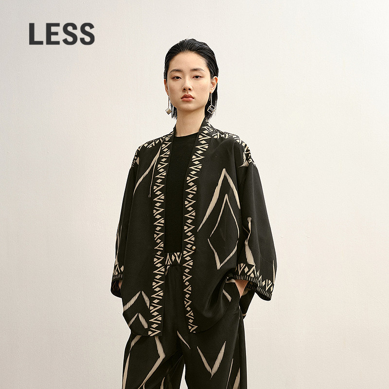 LESS民族几何度假风外套含桑蚕丝图片