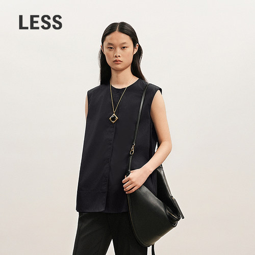 LESS匹马棉无袖衬衫马甲