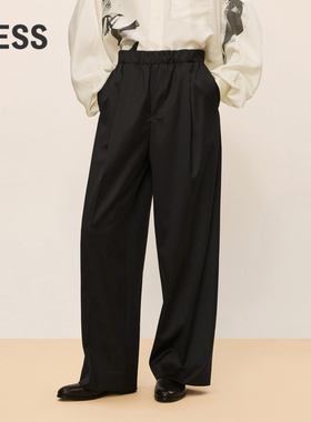 LESS春秋简约时尚直筒精纺斜纹通勤休闲裤2N7E1091A