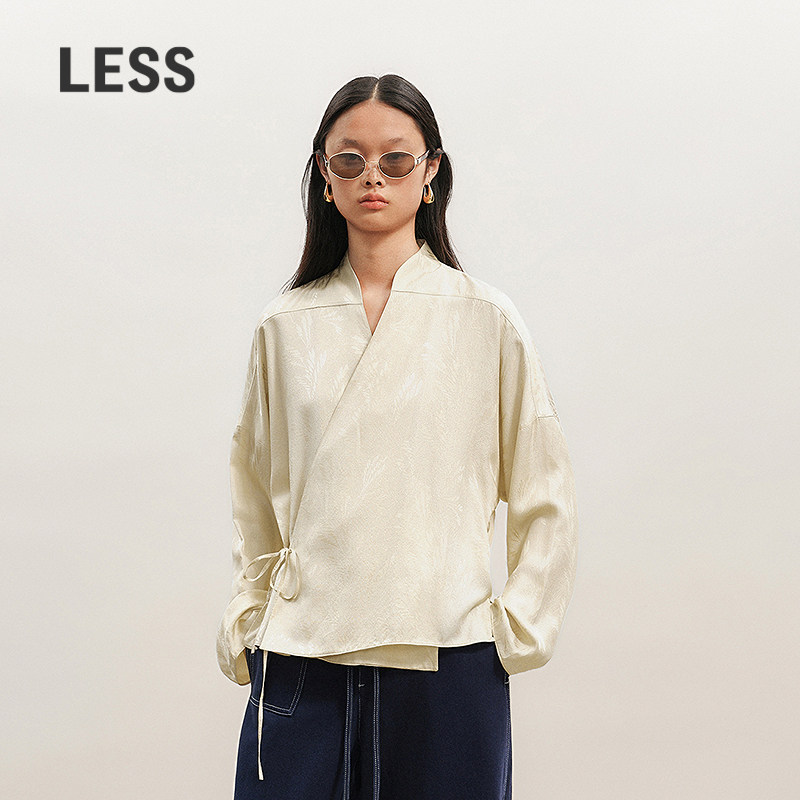 LESS新中式提花真丝衬衫图片