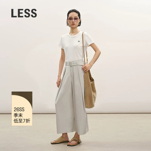 LESS夏通勤阔腿香蕉裤