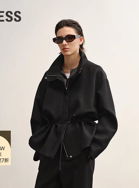 【商场同款】LESS2025秋新款时尚立领系带收腰夹克外套2P9617530