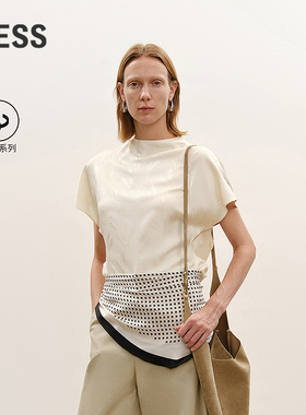 【商场同款/CNY系列】LESS2026春新中式真丝短袖衬衫女2Q2216810