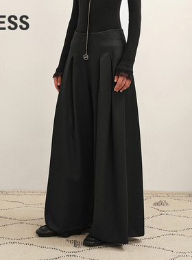 【商场同款】LESS2025冬新款慵懒老钱风宽松阔腿裙裤女2PBE17610