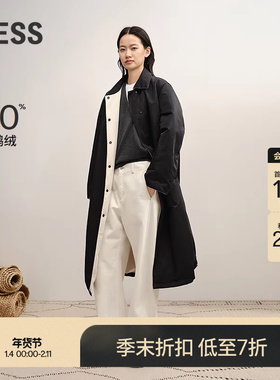 【商场同款】LESS2025冬新款进口双面穿长款白鸭绒羽绒2P0C15020