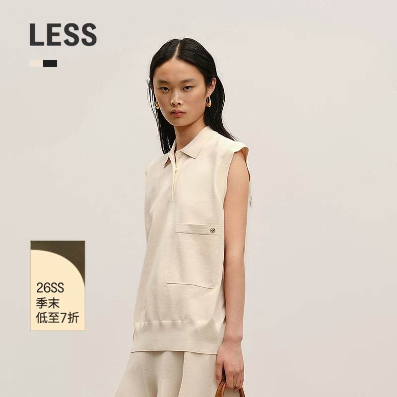 LESSpolo领薄款无袖针织背心图片
