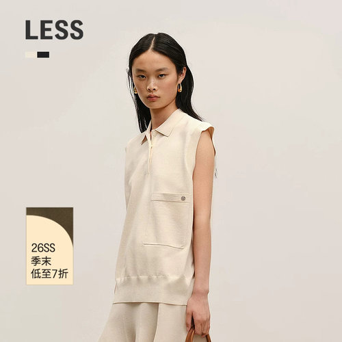 LESSpolo领薄款无袖针织背心