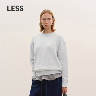 LESS2026春新款 0压系列 休闲灰套头卫衣女2Q1413040 商场同款