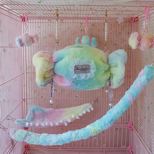 蜜袋鼯棉窝用品加厚睡窝蜜袋鼬松鼠攀爬绳睡袋笼子装饰保暖吊床
