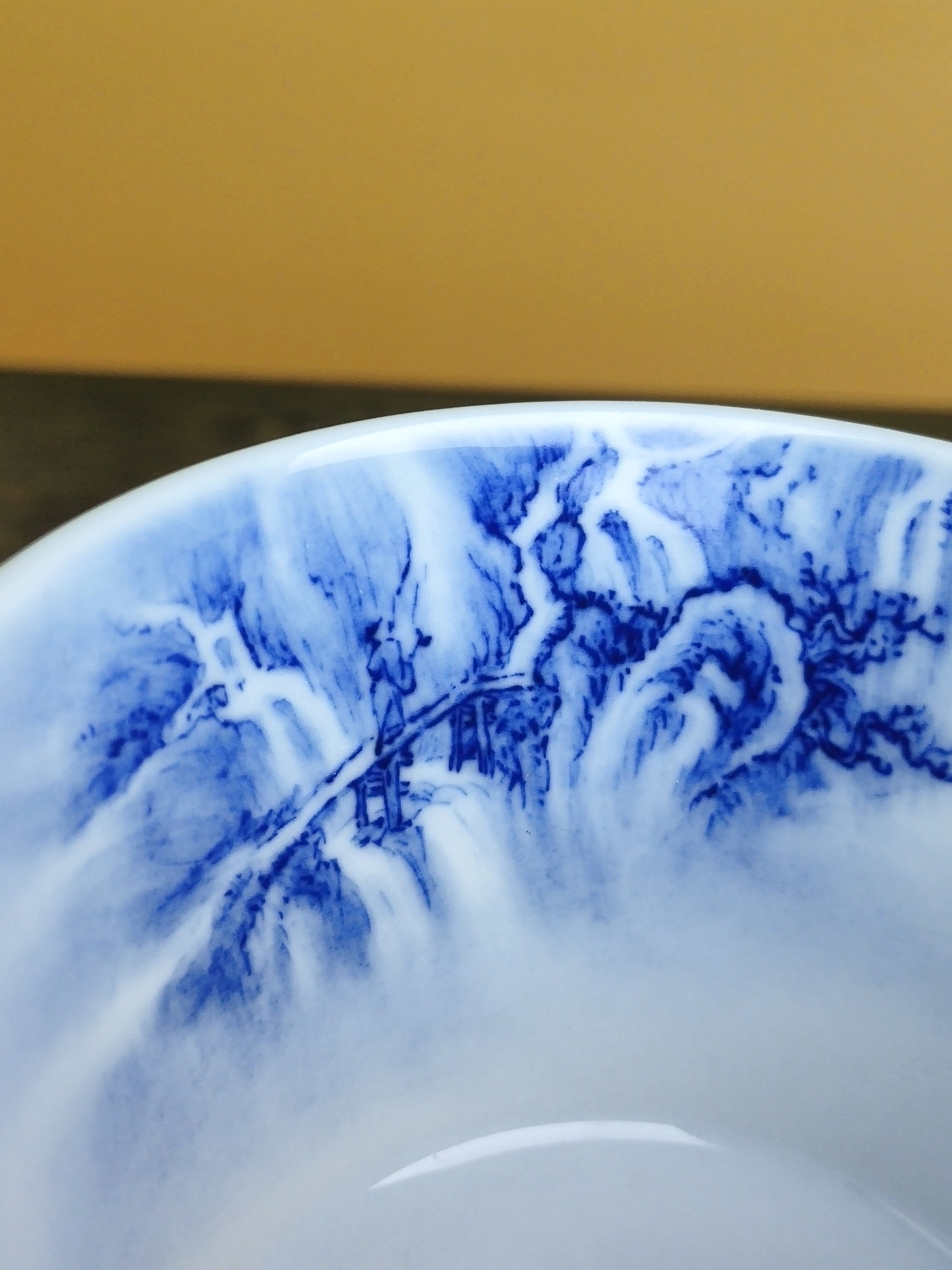 宋华意境青花山水画敞口主人杯微瑕福利款