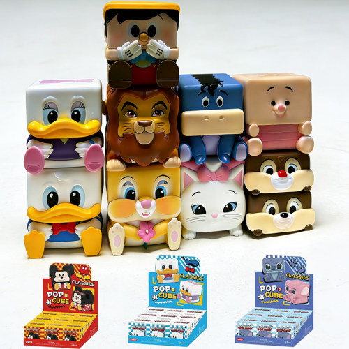 正版POPMART迪士尼经典POPCUBE-1-2-3系列盲盒方块手办大白史迪奇