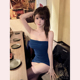 蓝色辣妹性感抹胸连衣裙女春季 TiTi美少女 包臀裙收腰紧身裙子