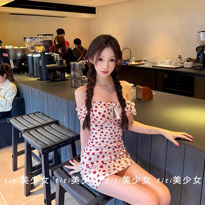 绑带甜美辣妹修身包臀裙