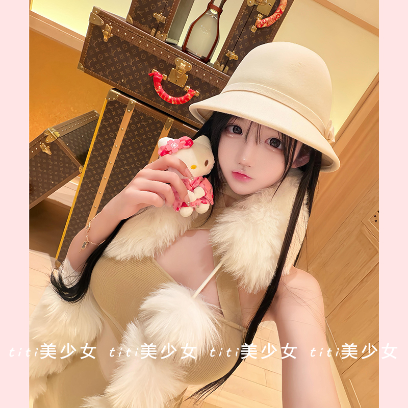 【TiTi美少女】纯欲风性感交叉可露肩设计包臀无袖针织连衣裙女,女装/女士精品,大码内搭,淘宝优惠券,粉丝福利购,淘宝优惠卷