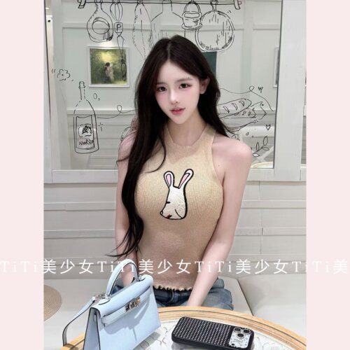 意牌性感纯欲风小众针织背心吊带